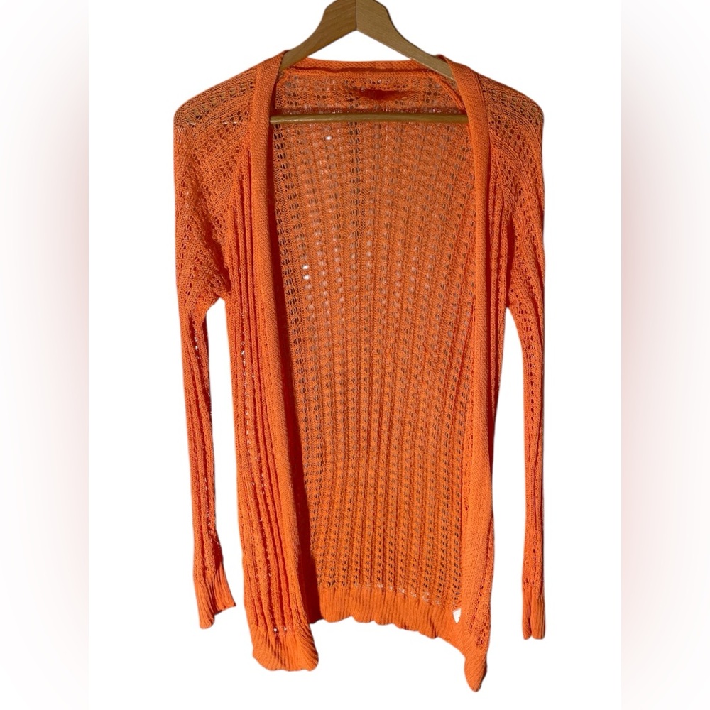 D6- Ladies Orange Knit New NWT knit lightweight cardigan Sweater